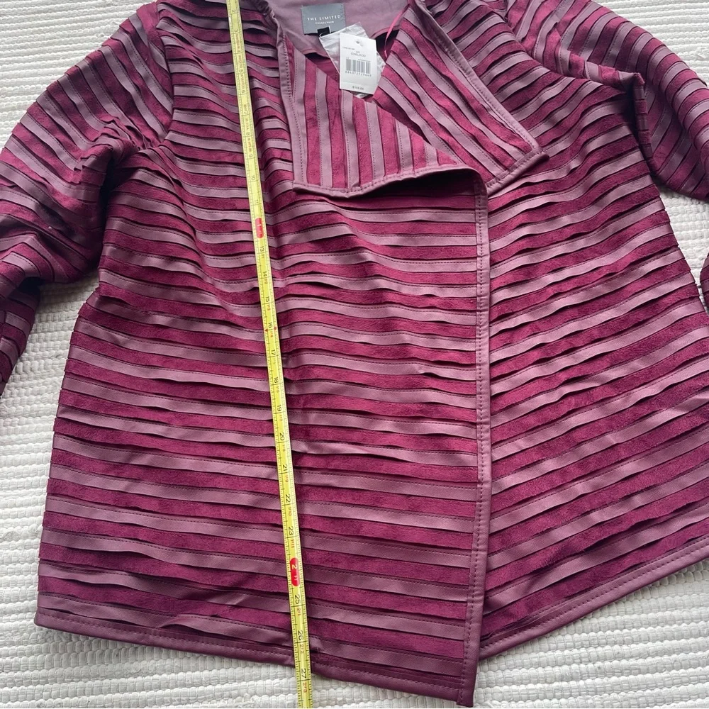 NWT The Limited Oxblood Moto Jacket, Size 0X , Faux Leather